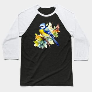 Blue Tit Bird Baseball T-Shirt